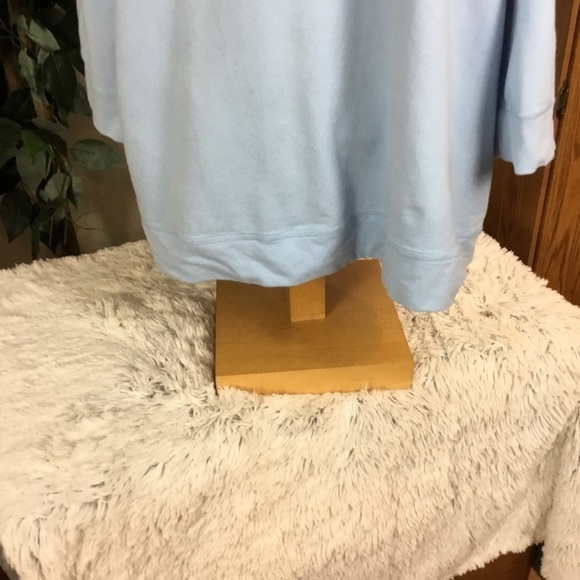 Sport Savvy 3X powder blue floral 3/4 sleeve zip up kangaroo style pocke… - Picture 9 of 14